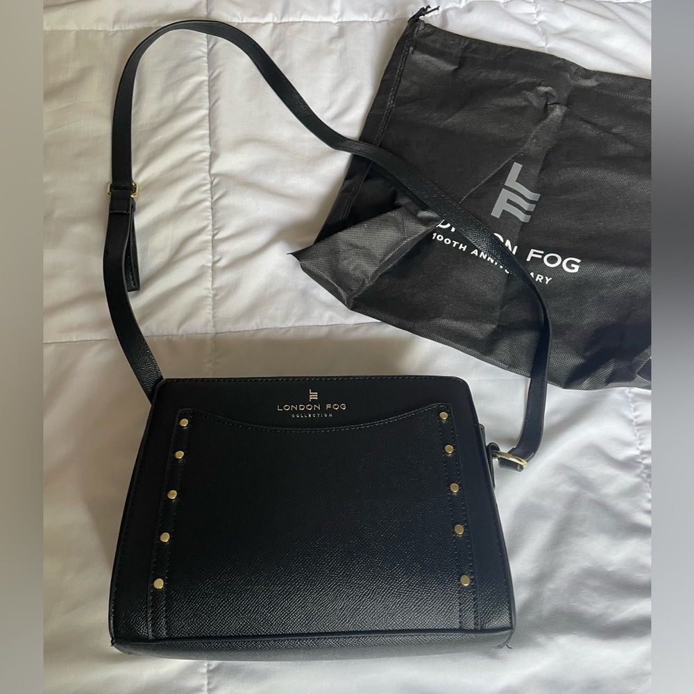 London Fog taylor studded caviar crossbody bag
